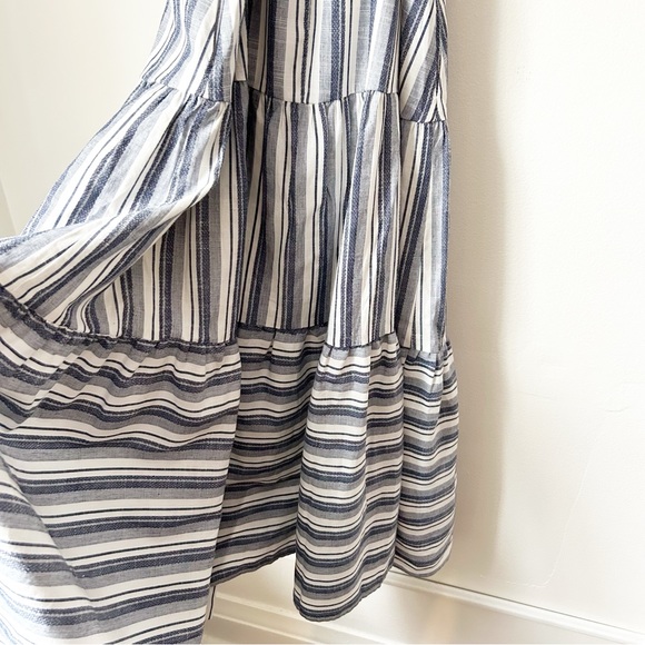 NWOT Lulus Montauk Memories Blue and White Strip Midi Dress with Pockets - Large - Picture 8 of 14